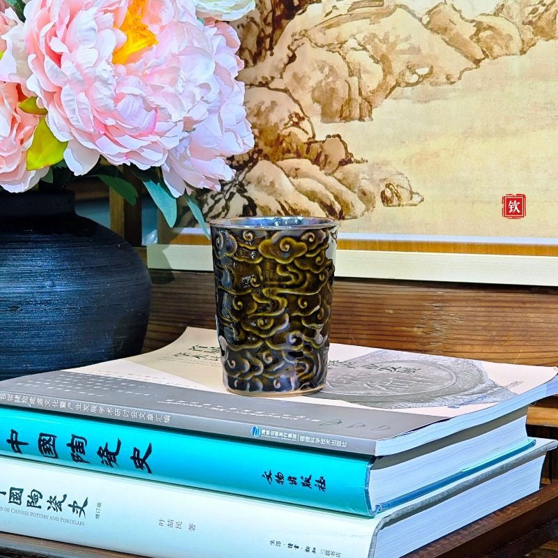 玉子祥雲雕刻可樂杯
