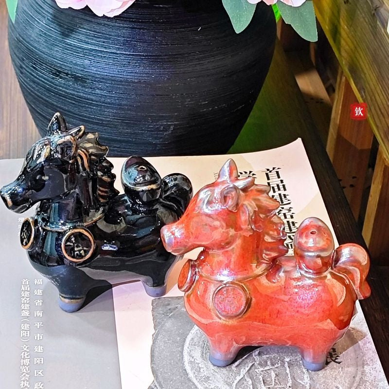 烏金馬+赤紅馬組合 可單售 茶寵擺件香插