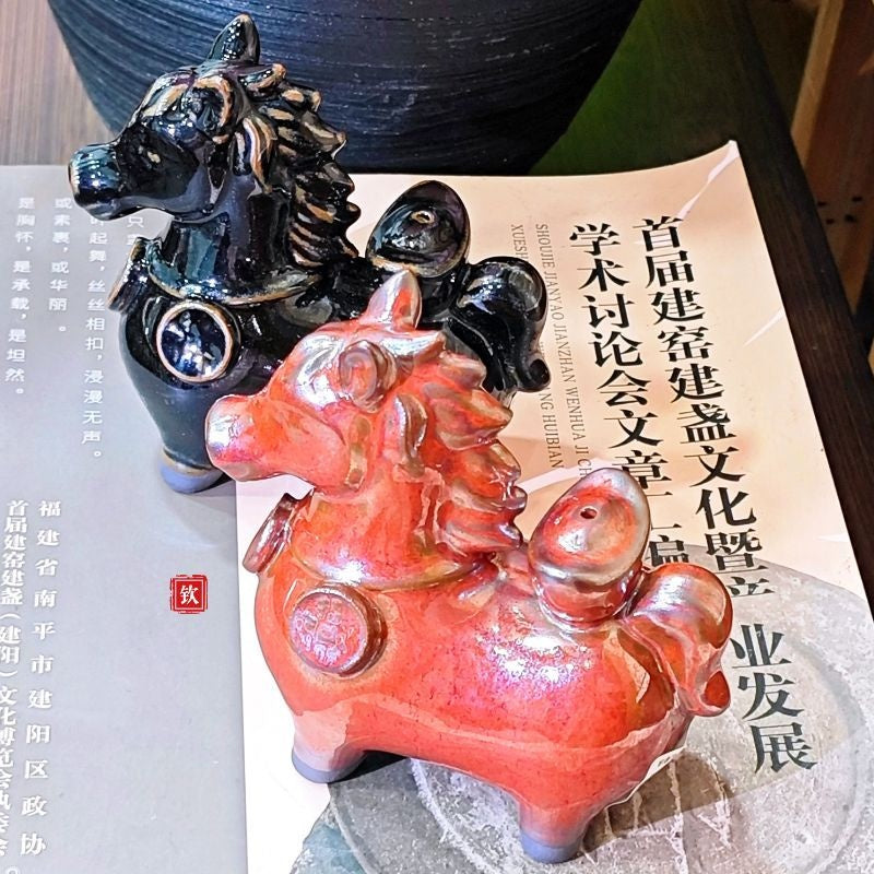 烏金馬+赤紅馬組合 可單售 茶寵擺件香插