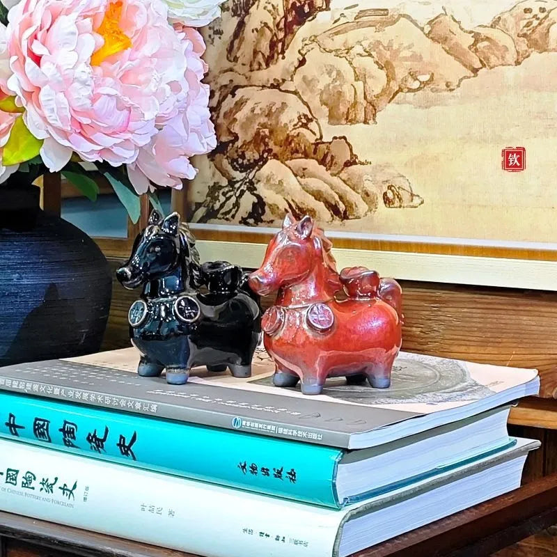 烏金馬+赤紅馬組合 可單售 茶寵擺件香插